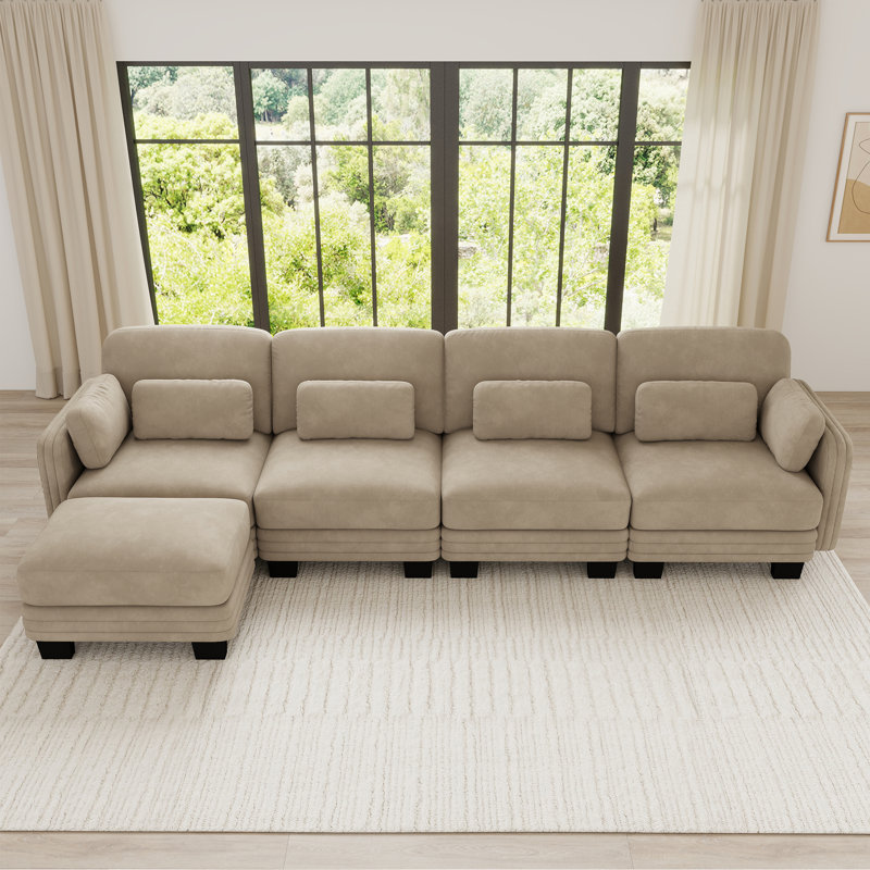 Canapé modulaire modulaire en chenille Camel