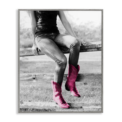 Glam Cowgirl in Boots Framed Giclee Art by Sd Graphics Studio