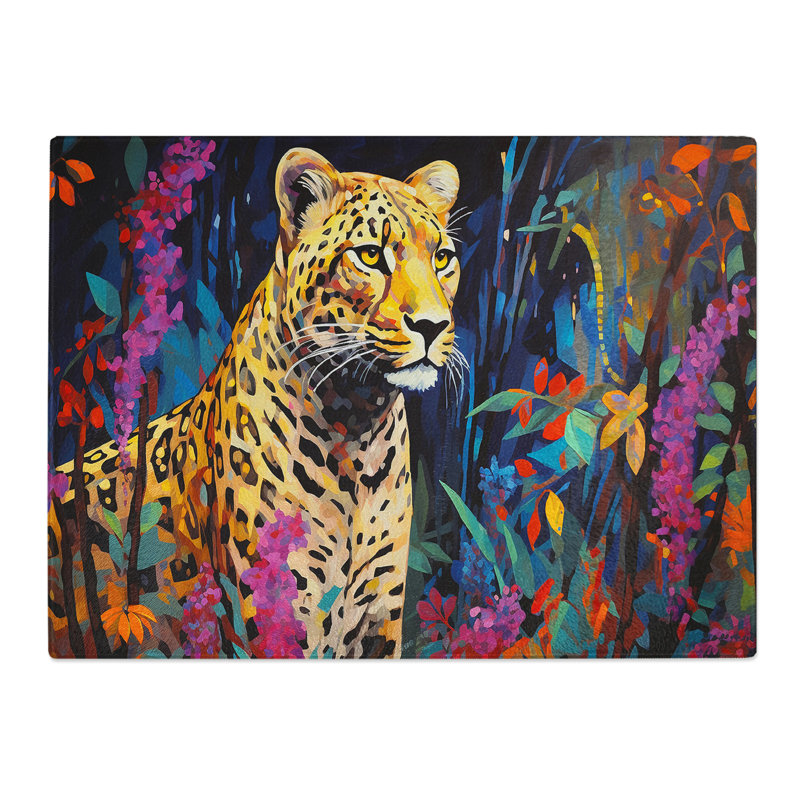 Cheetah Abstract H0324  Glass Chopping Board