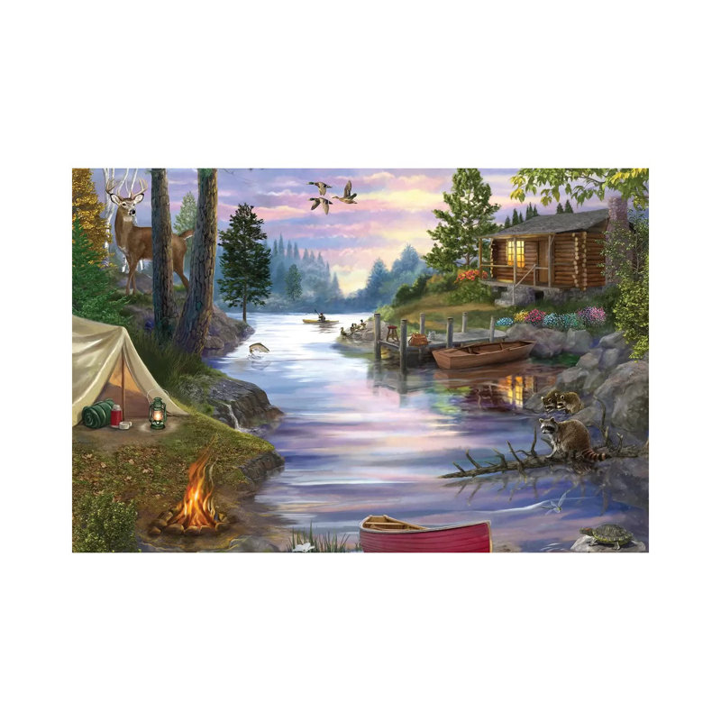 "Cabin Lake" par Bigelow, reproduction d'art sur toile tendue, H 8 po x l 12 po x P 0,75 po
