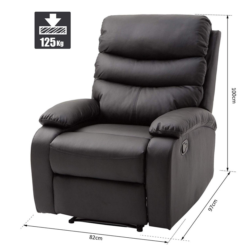 Sebring 82cm Wide Glider Standard Recliner, Black