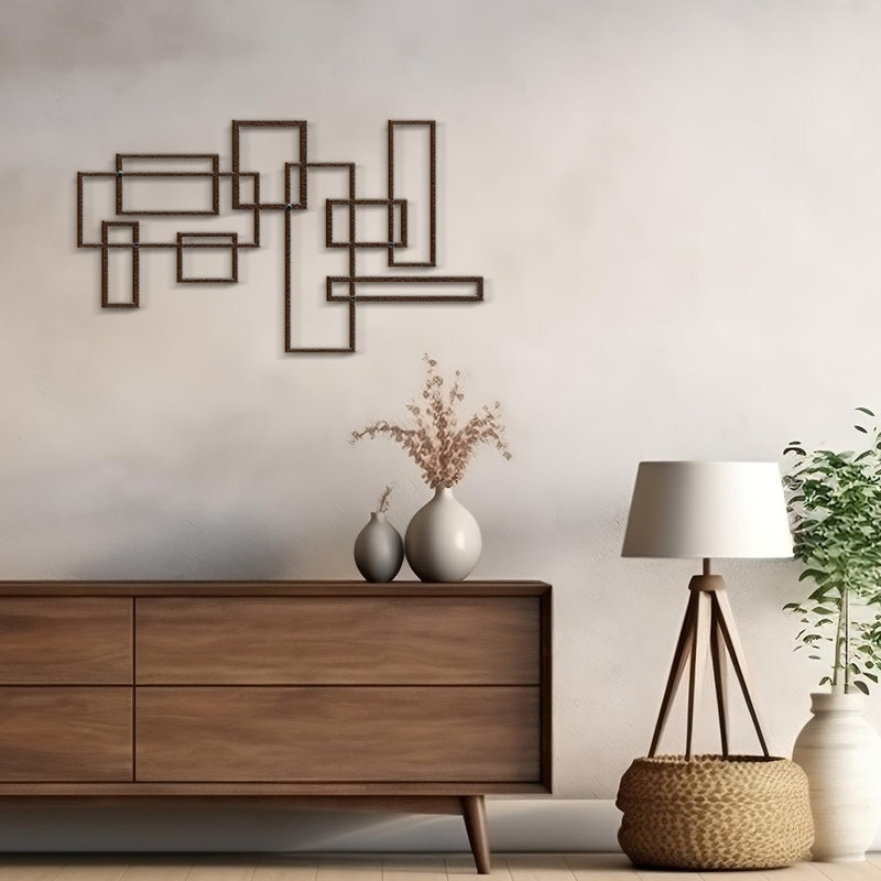 Décoration murale en métal, H 18 po x l 36 po x P 0,05 po, Bronze