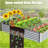 8X4x1.5 Ft Galvanized Raised Garden Bed, Outdoor Planter Garden Boxes Large Metal Planter Box For Gardening Vegetables Fruits Flowers, Silver-2021468691-2021468698