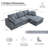 Boneless Comfy L Shaped Sectional Modular Cloud Sofa with Ottoman, Oversized Compression Deep Seat Couch, 3 Seater Living Room Set-910451955