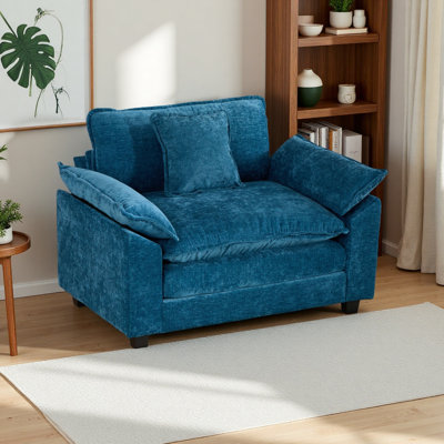 Canapé Cloud à siège simple (le repose-pieds n'est pas inclus), canapé modulaire moderne, pour le salon, la chambre à coucher et les appartements, coussin de siège rembourré à double couche confortable, tissu chenille respirant