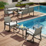 Ensemble de conversation de terrasse en osier pour 8 personnes avec coussins, causeuse, chaises berçantes et table basse