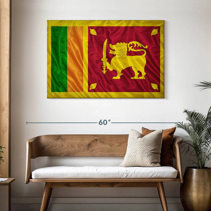 Drapeau sri lankais brillant, H 30 po x l 45 po