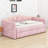 Contemporary Upholstered Daybed & Trundle with LED Lights-2069258124