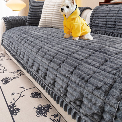 Pet-Friendly Shaggy Sofa Cover - Thick Plush Furniture Protector For Living Room, Tatami, Bay Window, Or Headboard Use