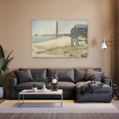 Le phare à Honfleur, impression d'art abstrait classique côtier