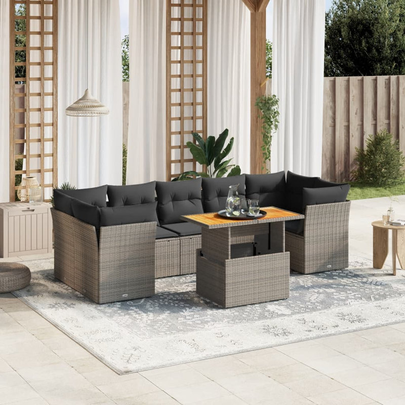 Ensemble de canapé de jardin Vidaxl, Gris