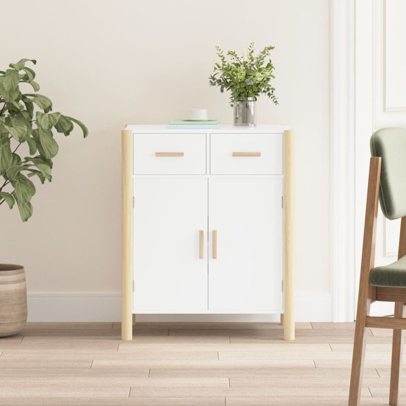 Keden Solid Wood Accent Cabinet, White