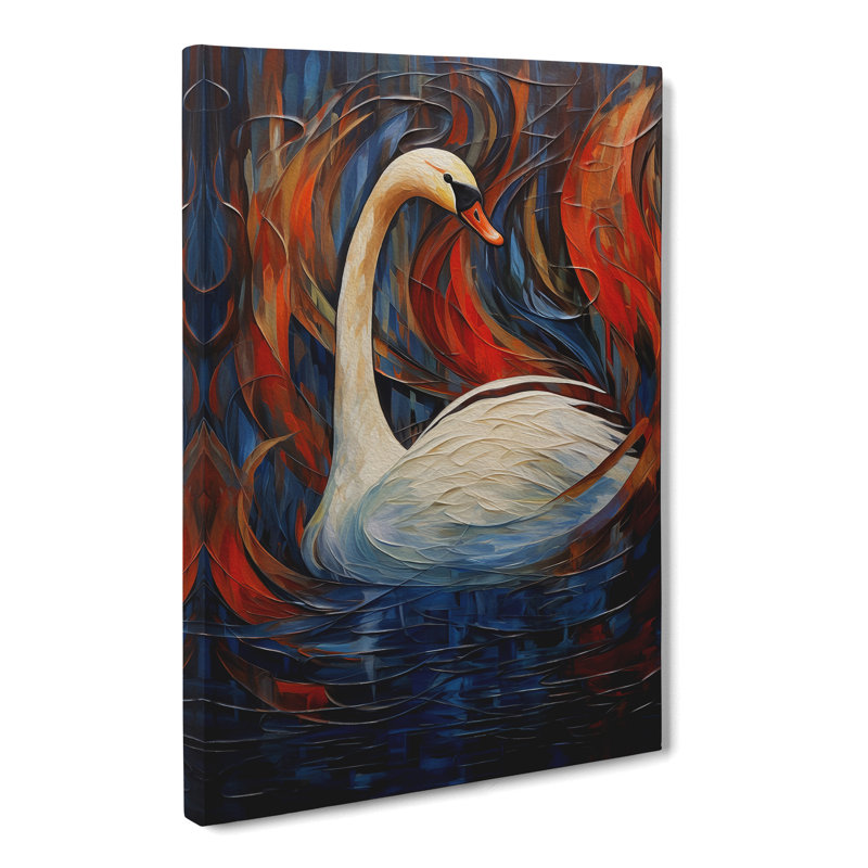 Swan Abstract - Wrapped Canvas, 60cm H x 40cm W x 3cm D