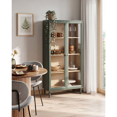 Glass Display Cabinet TINGLEDALE 80 cm Green