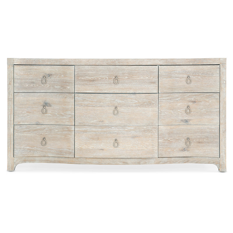 Serenity Light Wood 9-Drawer Coastal Dresser