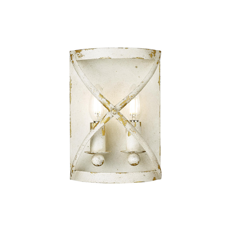 Bova 2 Light Wall Sconce in Antique with No Shade, Antique Ivory