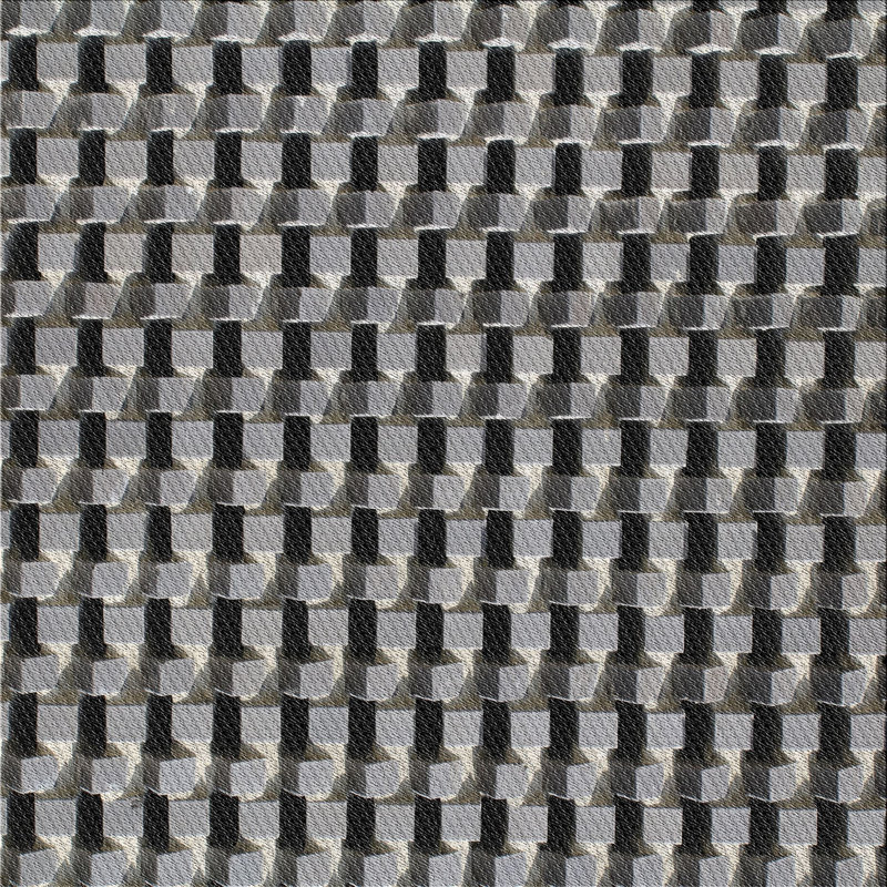 Tapis gris / noir Power Loom, Carré 7 pi