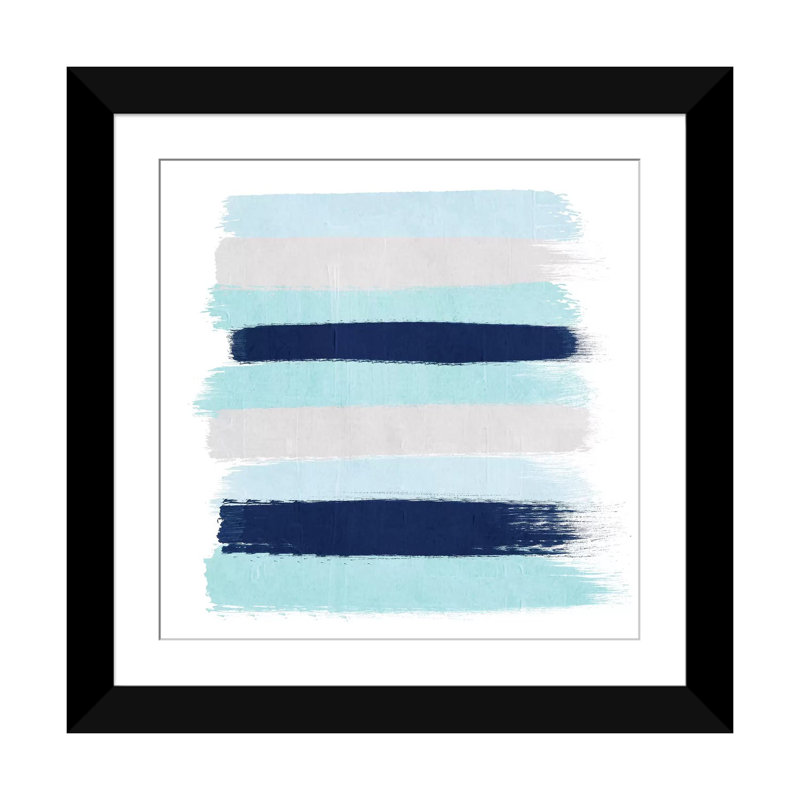 « riley rayures », reproduction sur toile, Papier d'art encadré noir, H 16 po x l 16 po x P 1 po