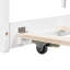 Lit plateforme simple en L blanc avec bureau intégré et lit gigogne - Construction en pin pour plusieurs utilisateurs et familles de bois solides