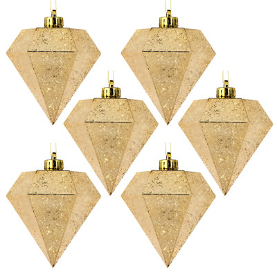 Ornement en forme de diamant en plastique incassable 5 "Mercury 