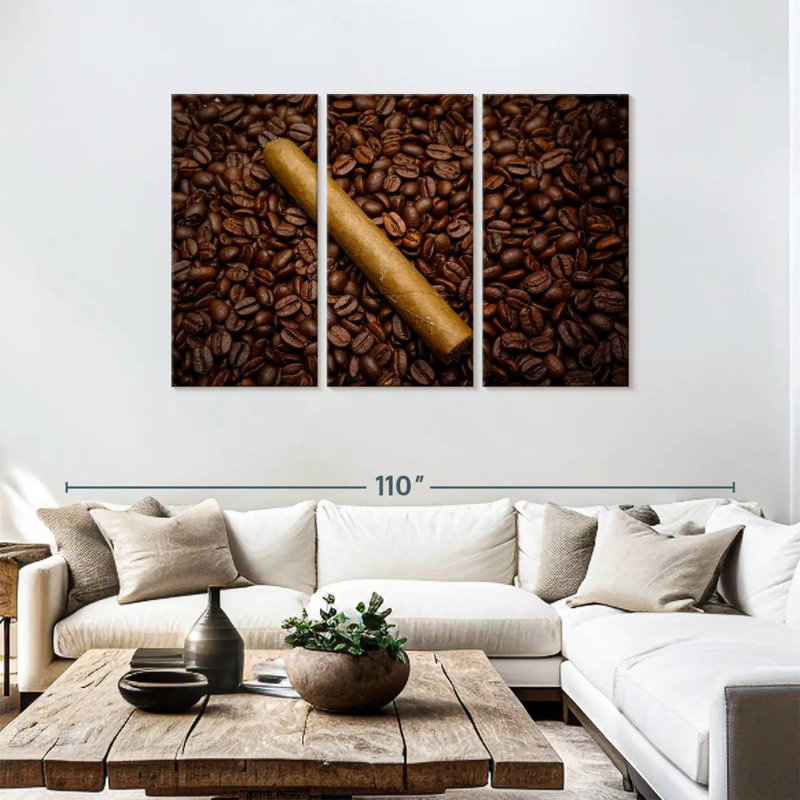 Cigare Senne sur grains de café, H 48 po x l 74 po