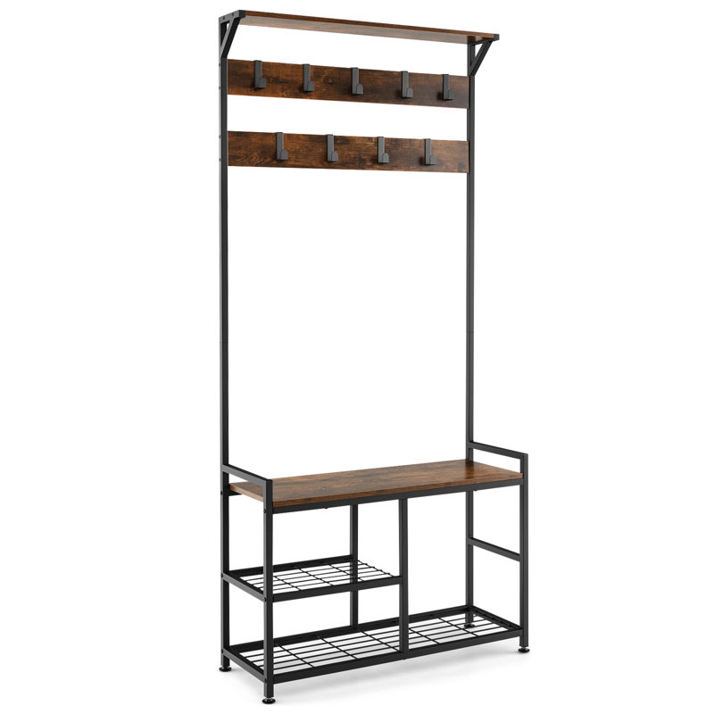 Gattilier 84 cm W Hall Tree with Storage Bench and Shoe Storage