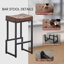 Tabouret de comptoir rembourré avec structure et repose-pieds en métal, tabouret de bar à hauteur de siège sans dossier-149472988-149472986-149472987