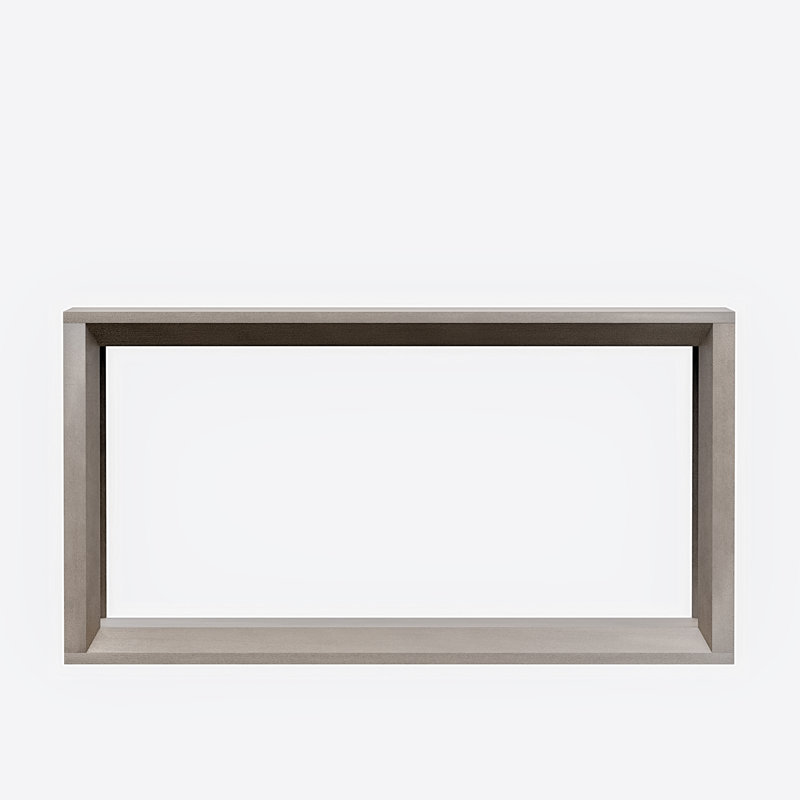 60" Rectangular Solid Wood Veneer Console Table, Gray