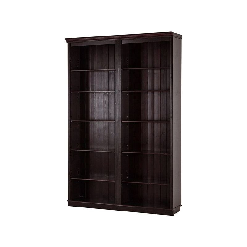 Demetricia 223cm H x 148cm W Library Bookcase, Brown