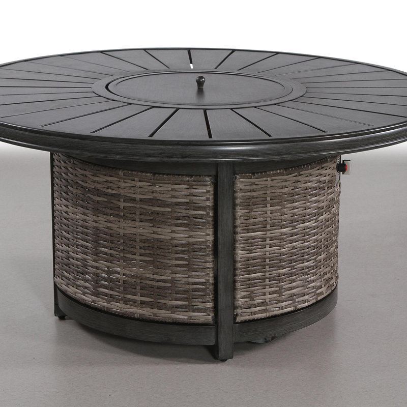 25 H X 52 W Propane Outdoor Fire Pit Table, 25" H x 53" W x 53" D