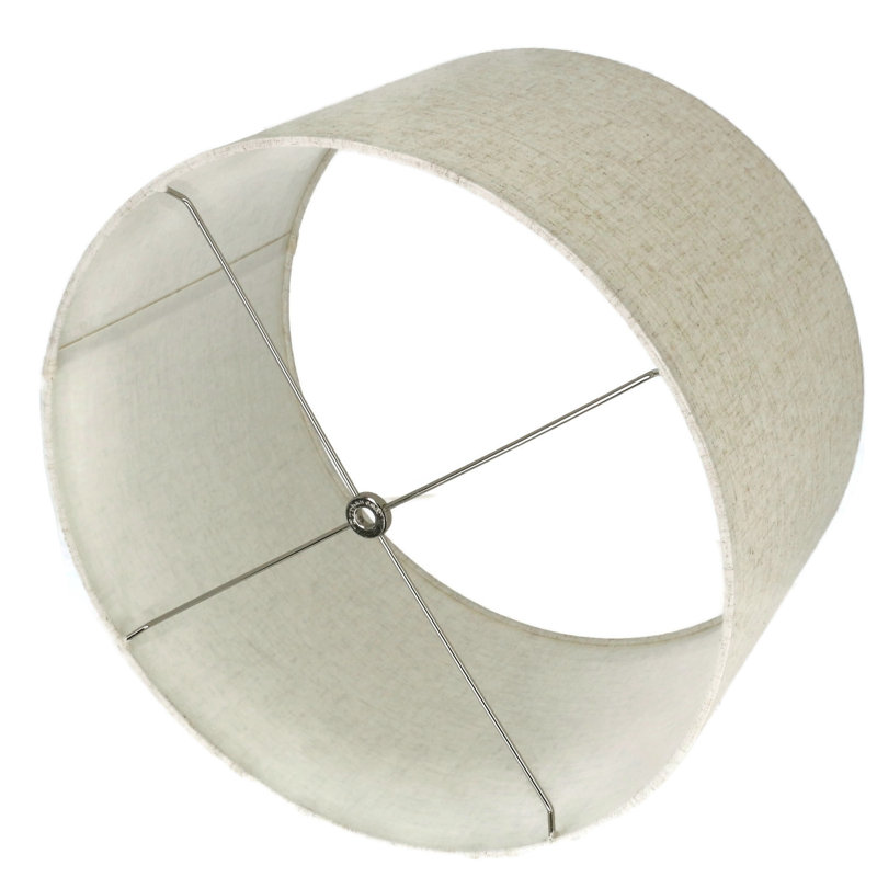 Abat-jour tambour en lin (araignée), Beige clair, H 10 po x l 16 po x P 16 po
