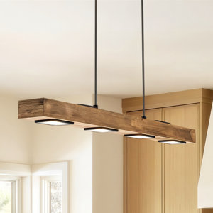 Tallapoosa Light Kitchen Island Modern Linear LED Pendant with Wood Accents