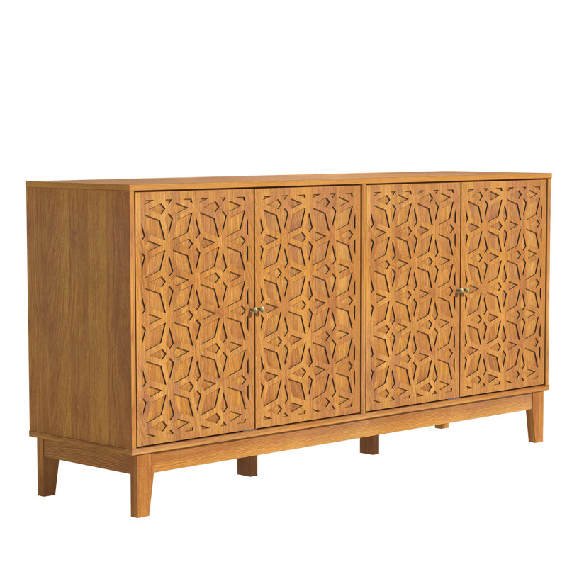 Ensemble de 2 buffets de rangement Trosclair, Noyer ambré