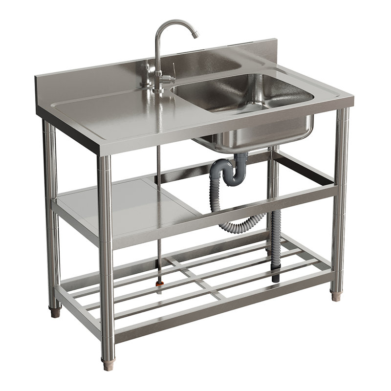 Williston Forge 500mm W Single Bowl Stainless Steel Kitchen Sink with 2 Faucet Holes