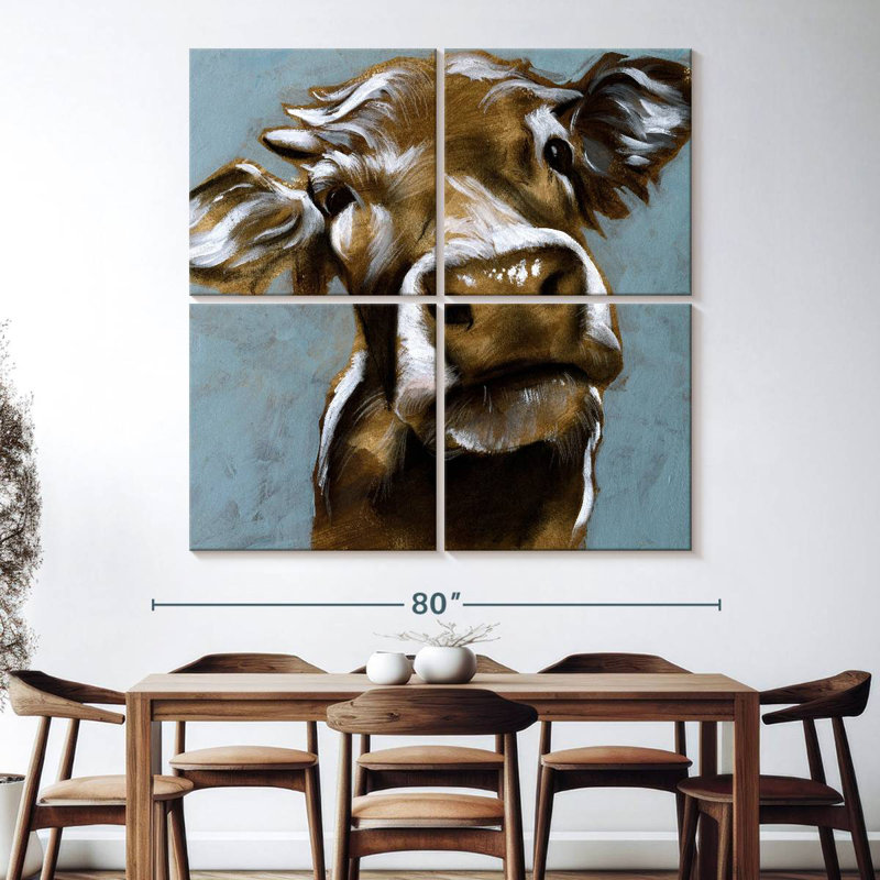 Brampt Cow Kisses I, 74" H x 74" W