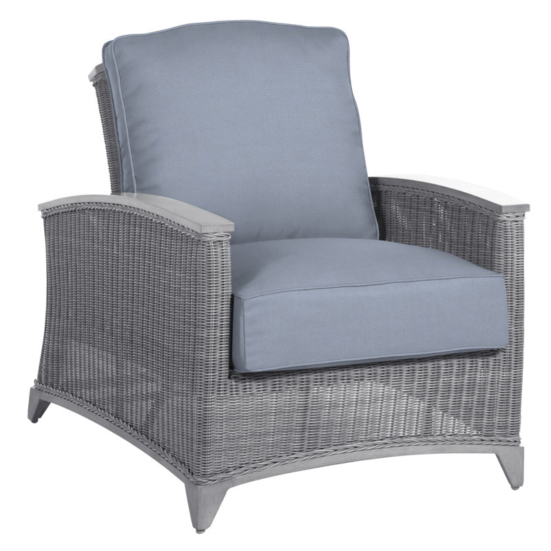 Astoria Patio Chair with Cushions, Rollo Chambray InsideOut® Linen, Welt, Astoria #24 Oyster