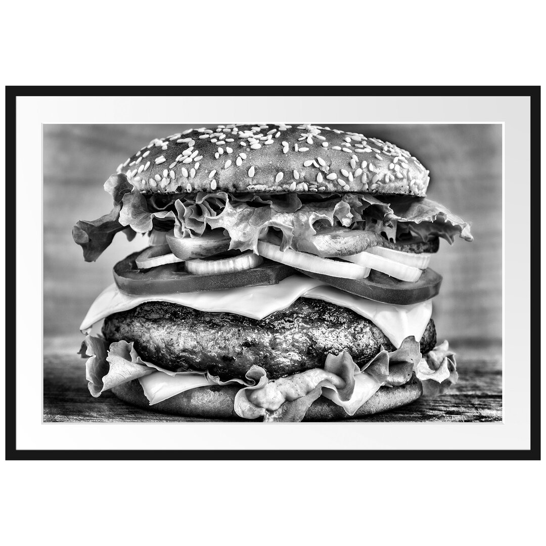 Gerahmtes Poster Hamburger Burger Essen