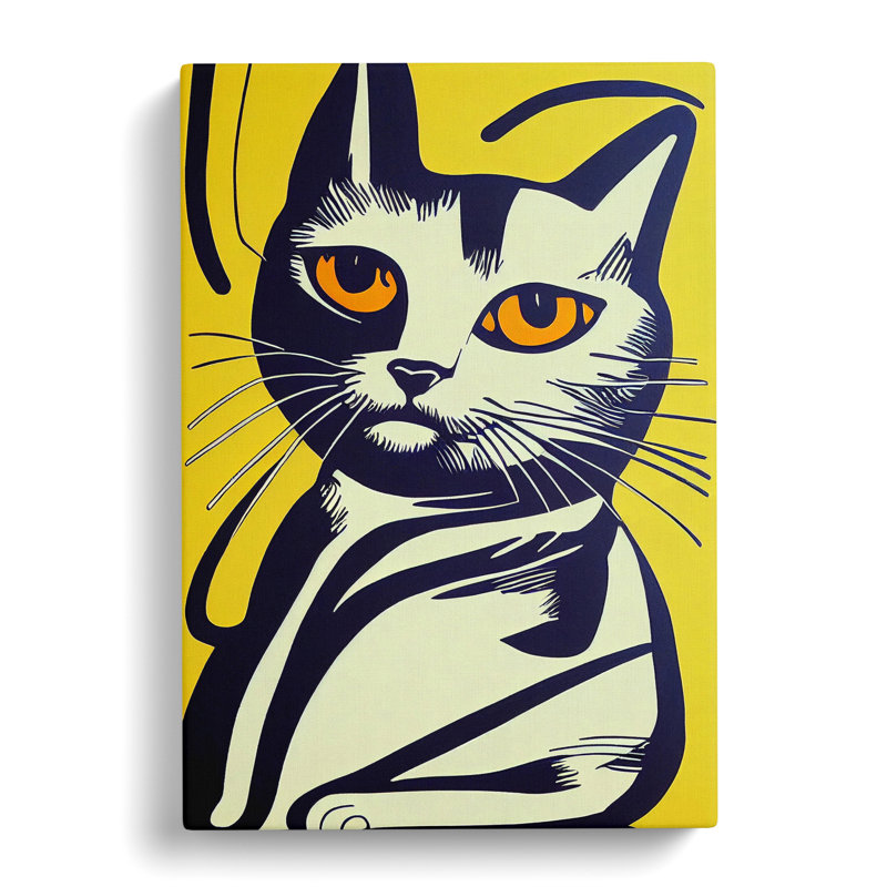 The Cool Cat Abstract - Wrapped Canvas, 50cm H x 35cm W x 3cm D
