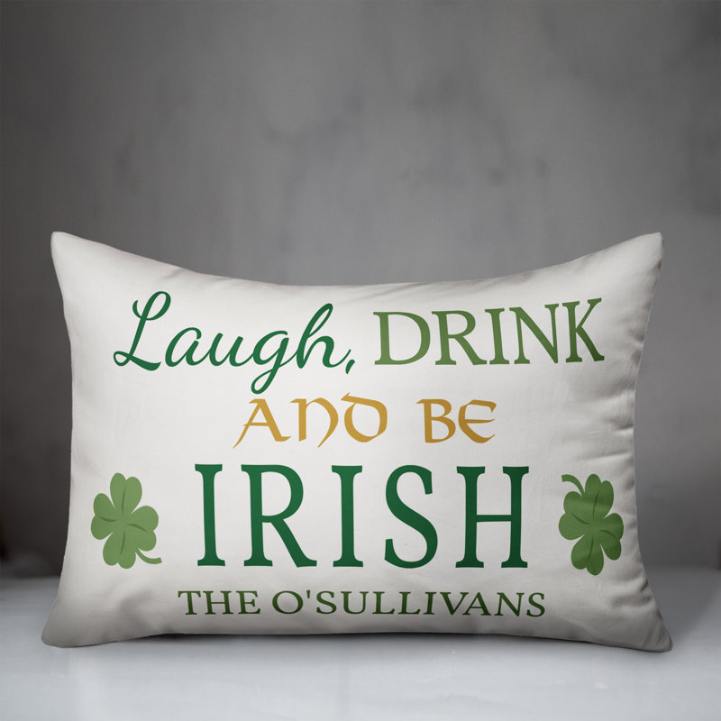  Housse et insert de coussin rectangulaire Laugh, Drink and Be Irish, Oui