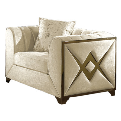 Arron 44.4'' Velvet Armchair