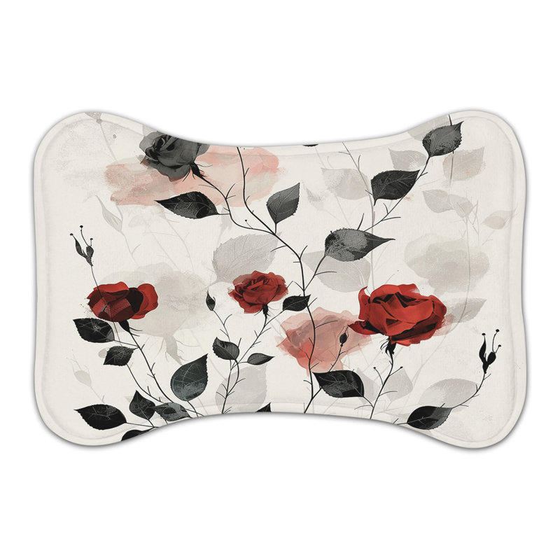 Tapis à motif de os rouges audacieux - 1 pièce