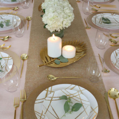 Ecoquality Tableware Disposable Plastic Plates Dinner Party Brush Collection Set For 10 Guests