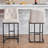 Upholstered Bar Stools Set of 2 with Sturdy Metal base and Button-Tufted Backrest-569074337