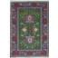 Hand-Knotted High-Quality Green and Wine Area Rug
