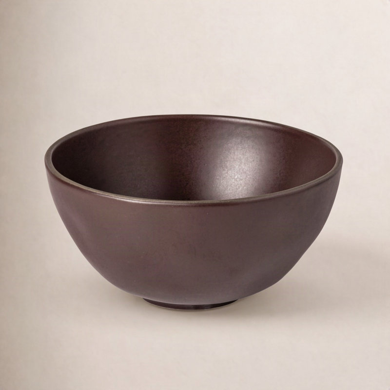 Stacked Organic Handmade Stoneware Cereal Bowl, Port