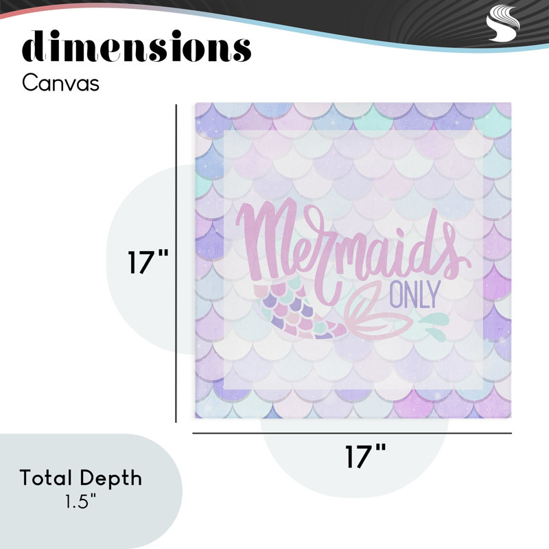 «Pastel Mermaids Only», toile de Kim Allen, H 17 po x l 17 po