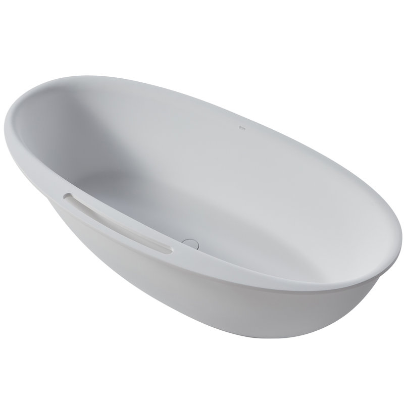 67'' x 33.5'' Freestanding Soaking Solid Surface Bathtub