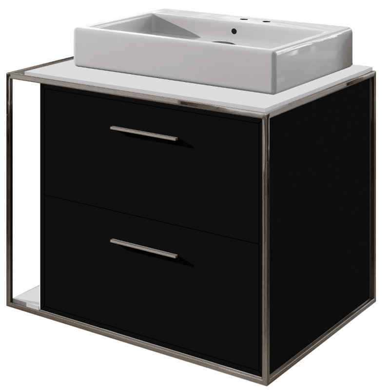 Aquagrande 18.5'' L Bathroom Sink, 2 Hole - 4" Centers