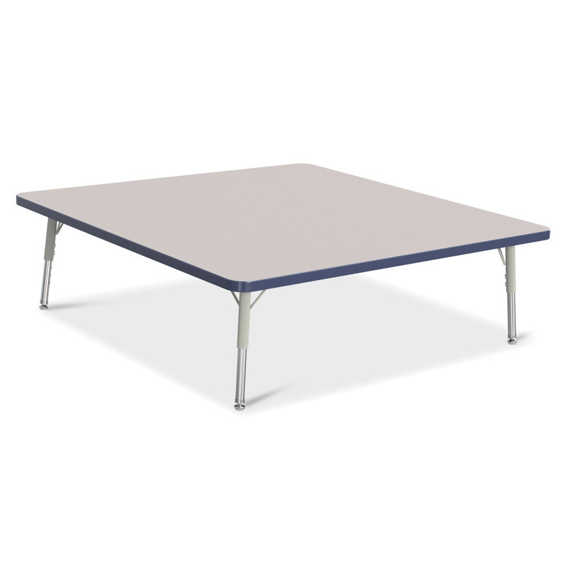 Berries® Square Activity Tables, Adult size: 24" - 31" H, Gray / Navy