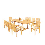 Hari Outdoor 11 - Piece Teak Dining Set